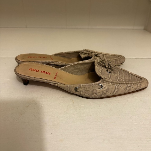 MIU MIU crocodile leather mules size 6.5 (36.5 EU) - Picture 1 of 6